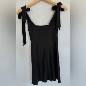 Reformation Liz Tie Shoulder Mini Dress Black Size XS thumbnail 5