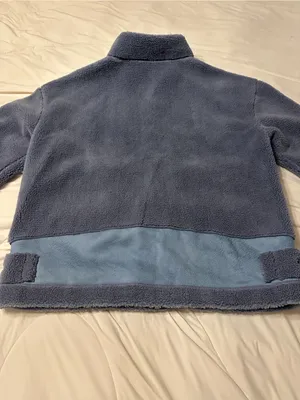 Jules Kae Sherpa Kylie Moto Jacket -Faux Shearling - Slate Blue -Sz vS (estimate thumbnail 5