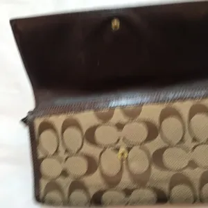 Coach Tan Brown C Jacquard Design Wristlet thumbnail 3