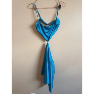 Princess Polly Mini Dress Women 12 Blue Cutout‎ Satin Party Clubwear Strappy thumbnail 3