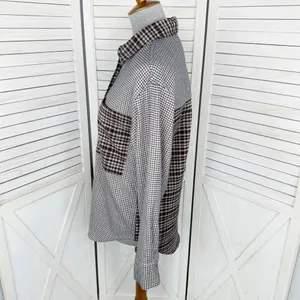 Abercrombie & Fitch Oversized‎ Multi Plaid Flannel Shirt Brown XS Button Up thumbnail 2