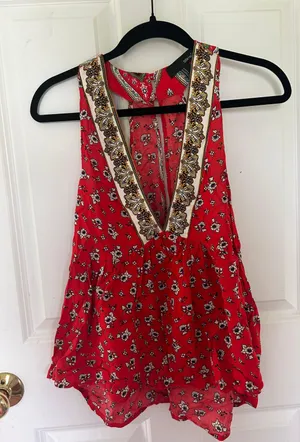 Floral Print Boho Tank Top Multi Size M thumbnail 1