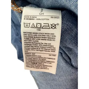 Gap Denim Blue Cotton Band Collar Button Front Shift Dress Womens Small Pockets thumbnail 5