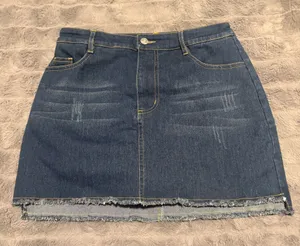 After Market Denim Skort Mini Skirt Blue Frayed Hem Size S thumbnail 1