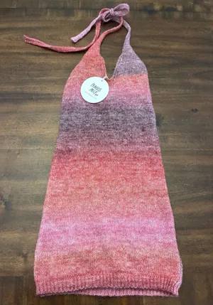 Princess Polly Blair Knit Halter Mini Dress XS Small Pink Purple Ombré New NWT thumbnail 1