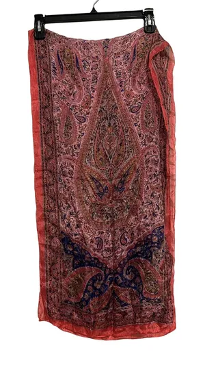 100% silk paisley print scarf made in India thumbnail 1