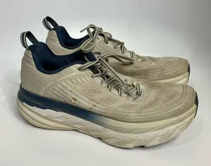 Hoka‎ one one Blondi 6 sneakers size 10 light gray and blue thumbnail 1