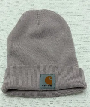 Carhartt Lavender Knit Beanie with Orange Logo Patch women’s thumbnail 1