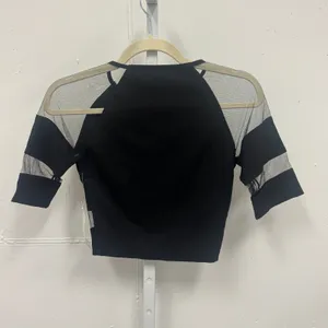 NWT Tobi Black Mesh Panel Crop Top Sheer Sleeve FFTP01 Small Night Out Festival thumbnail 2