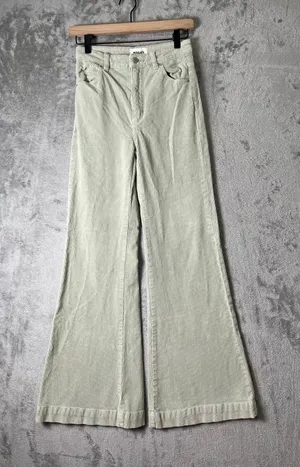 Rolla’s East Coast Flare Corduroy Pants Seagrass Green High Rise Size 27 Y2K thumbnail 1