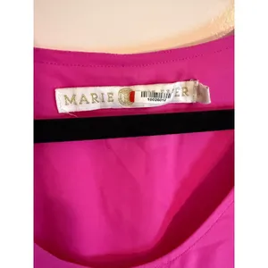 Marie Oliver Maura Pink Size X Small Dress Feather Trim V-Neck 100% Silk thumbnail 7