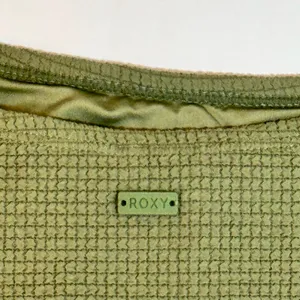 Roxy Essaouira Oil Green Textured High Leg Bikini Bottom L NWT Low Rise Beach thumbnail 3