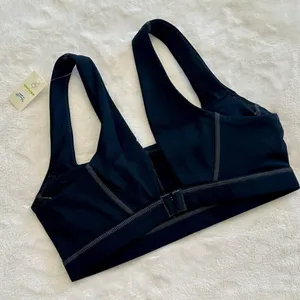 NWT Offline by Aerie Black with Gray Stitching Goals Padded Sports Bra - Size: M thumbnail 8