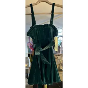 NEW Y2K Johnny Wujek Evergreen Velvet Mini Prom Dress Size M thumbnail 3