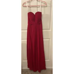 Azazie Yazmin Burgundy A-line Sweetheart Chiffon Dress Formal Gown, approx sz 2 thumbnail 3