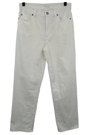 Eileen Fisher White Organic Cotton Straight Leg Jeans Size 6‎ Minimalist READ thumbnail 1