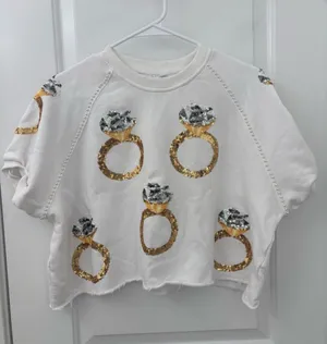 Queen of Sparkles ring sparkle sweatshirt top bling thumbnail 1