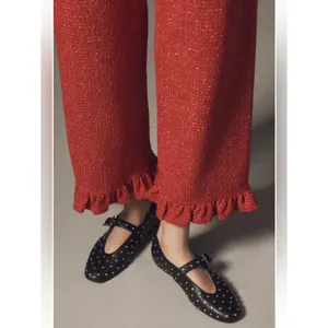 Anthropologie Maeve Colette Ruffle-Hem High-Rise Wide-Leg Full-Length Pants thumbnail 2
