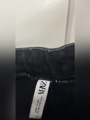 Zara Strapless Black Denim Mini Dress thumbnail 3