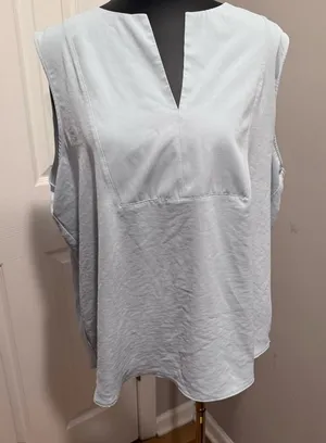 Primark Sky Blue V-Neck Blouse thumbnail 1