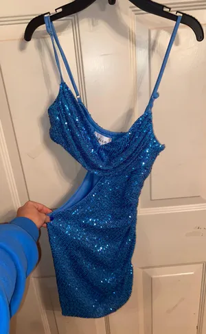 Hello Molly Blue Cut Out Sequence Dress thumbnail 2