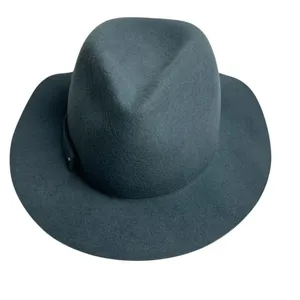 Anthropologie Women's Blue Wool‎ Fedora Hat One Size Travel Friendly thumbnail 2