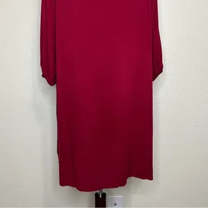 Dabenti Embroidered Sequins Burgundy Long Sleeves Midi Dress, Size XL thumbnail 9