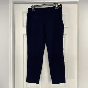 TORY BURCH‎ Women's Navy Wool Dress Pants Size 8 Unlined Side Zip Crop Preppy thumbnail 2