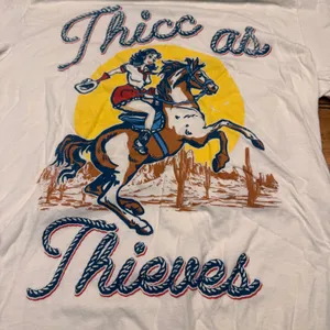 Lauren Alaina Thicc as Thieves Graphic T-Shirt White Western Cowgirl Concert Tee thumbnail 2