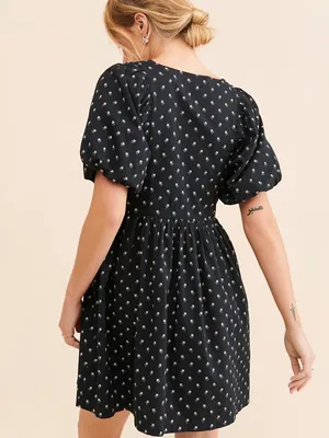 Madewell V-Neck Puff-Sleeve Mini Dress in Floral Ikat - NEW thumbnail 2