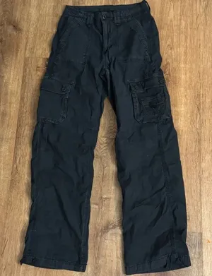 American Eagle Black Baggy Jogger Pants Jeans Women’s 0 thumbnail 1