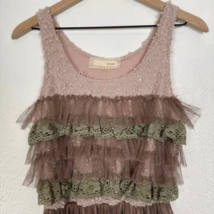 A’reve Layered Tulle Midi Dress Sleeveless Fairycore Whimsy Size Small NWT thumbnail 2