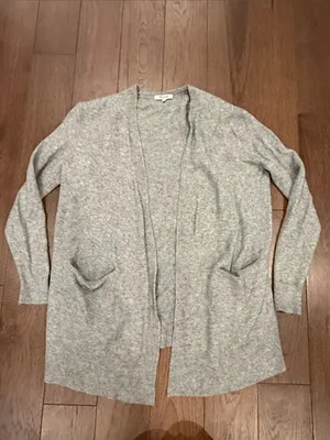 Madewell Light Gray Open-Front Knit Cardigan Size Small - C1-603 thumbnail 3