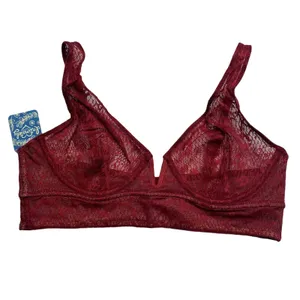 NEW Intimately Free People Red Tameeka Underwire Lace Bra Berry Women's Small thumbnail 3