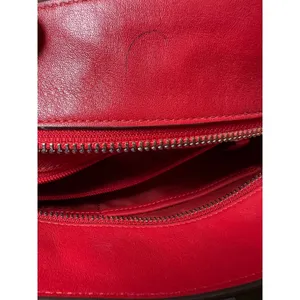 Coach Sophia Chain Tote‎ Bag RED Khaki Signature C Shoulder Laptop Carrier 37118 thumbnail 9
