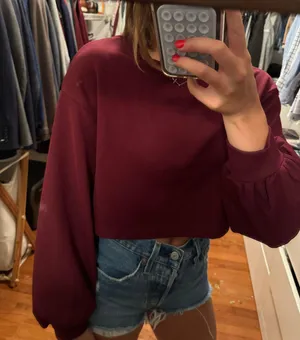 Maroon Crop Sweater Red thumbnail 2