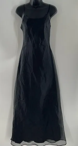 Black Slip Maxi Dress - Women's Elegant Evening Dress thumbnail 1