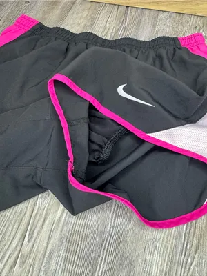 Nike Women’s Black Pink Dri FIT Lined Lightweight Workout Running Shorts Small thumbnail 2