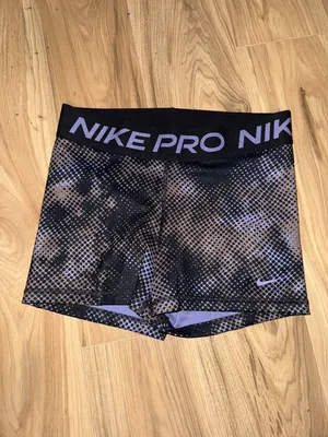 Nike Pro Black and Purple 3" Shorts thumbnail 3