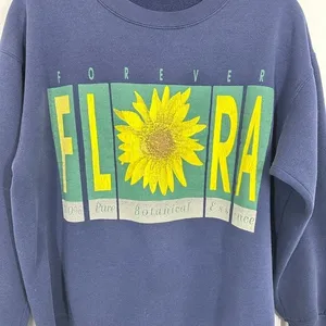Vintage Forever Flora Sunflower Sweatshirt Navy Blue Botanical Graphic Crewneck‎ thumbnail 2
