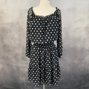 Boston Proper Polka Dot Dress Women Small Flowy‎ Smocked Preppy Parisian Chic thumbnail 10