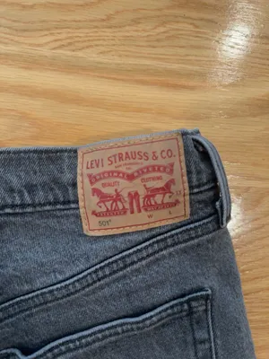 Levi’s 501 Original High Rise Cut Off Denim Shorts Gray Black Distressed Women’s thumbnail 5