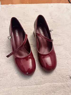 Cider FAUX PATENT LEATHER CHUNKY HEELED MARY JANE SHOES thumbnail 3
