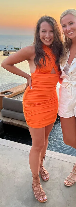 ZARA Bright Orange Bodycon Dress thumbnail 3