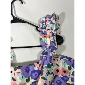 Kori Plus Floral Wide Leg Jumpsuit Women XL Purple Pink Ruffle Tie Back Flowy thumbnail 3