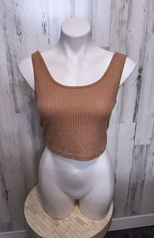 Brown crop top blouse thumbnail 1