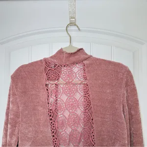 Bliss Lane Large Mauve Dust Rose‎ Waterfall Drape Cardigan Fairycore Boho Chic thumbnail 4