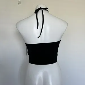 NEW BP halter Crop Top black off Back 1X Boho summer thumbnail 8