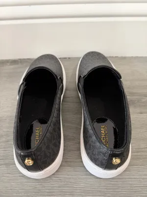 Michael Kors black MK-logo slip-on sneakers, size 8 thumbnail 3