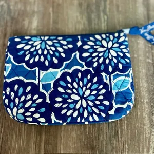 Vera Bradley Blue and White Floral Change Purse thumbnail 1